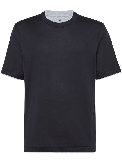 T-shirt with contrasting trim Brunello Cucinelli | MH8367427CGB88